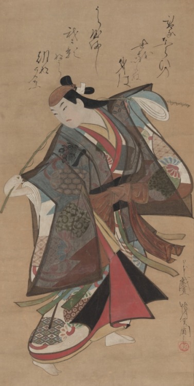 cma-japanese-art: Sanjo Kantaro II in the Role of Urashima Taro, Kaigetsudo Ando, early 1700s, Cleve