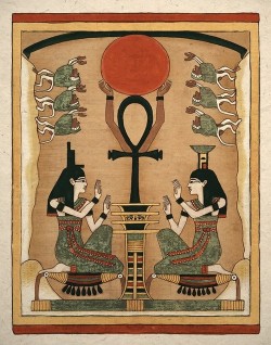 Ancient Egyptian Goddess Isis and Nephthys