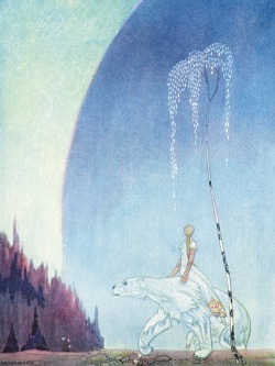 figuresinthevoid:The East of the Sun and West of the MoonKay Nielsen (1886-1957), Danish illustrator.   This artist is known to have been hired in 1939 by Disney, in order to carry out studies as part of the future film projects of the firm, and will