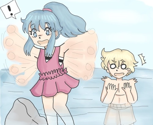 twinleafshipping week - day two: at seaif barry runs into everybody, dawn FALLS into everything