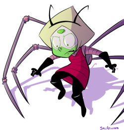 halfeatencandybars:@ajsdraws asked me to draw this to go alongside his Zim dressed as Peridot drawing!  &lt;3 &lt;3 &lt;3