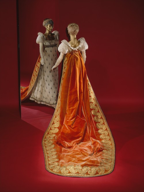 fashionsfromhistory:Court Dress & Trainc.1809FranceThis court train is said to have been worn by