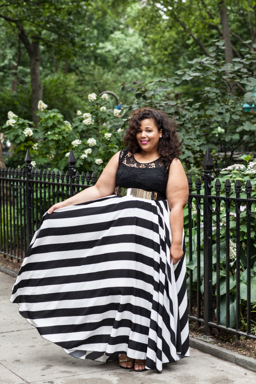 thecurvygirlsguidetostyle:  NYC Stripes http://garnerstyle.blogspot.com/2014/06/plus-size-maxi-dress23.html 