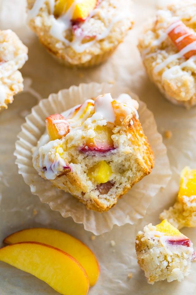 sweetoothgirl:  Peaches and Cream Muffins  