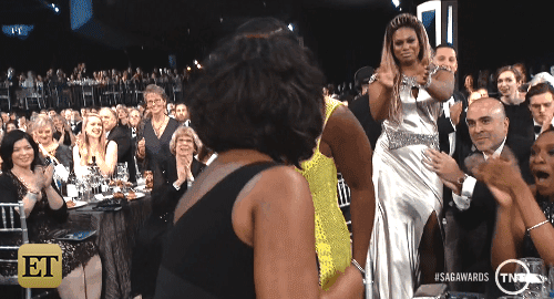 marvelously-chaotic:  shityo:ryancrobert:  entertainmenttonight:  And best reaction goes to Uzo Aduba!   Can you imagine though? As someone who literally had decided to give up on her acting dream shortly before she got the call to be on OITNB, to then