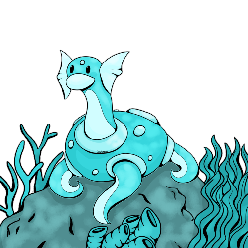 cassiferlynnart:a quick shuckle + dratini fusion