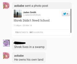 trying to start shrek discourse with my sister