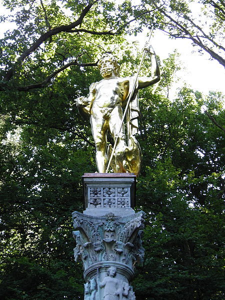 A reconstructed Column of Jupiter (Jupitersäule), Saalburg Roman Fort, Limes Germania (Germany)  Pho