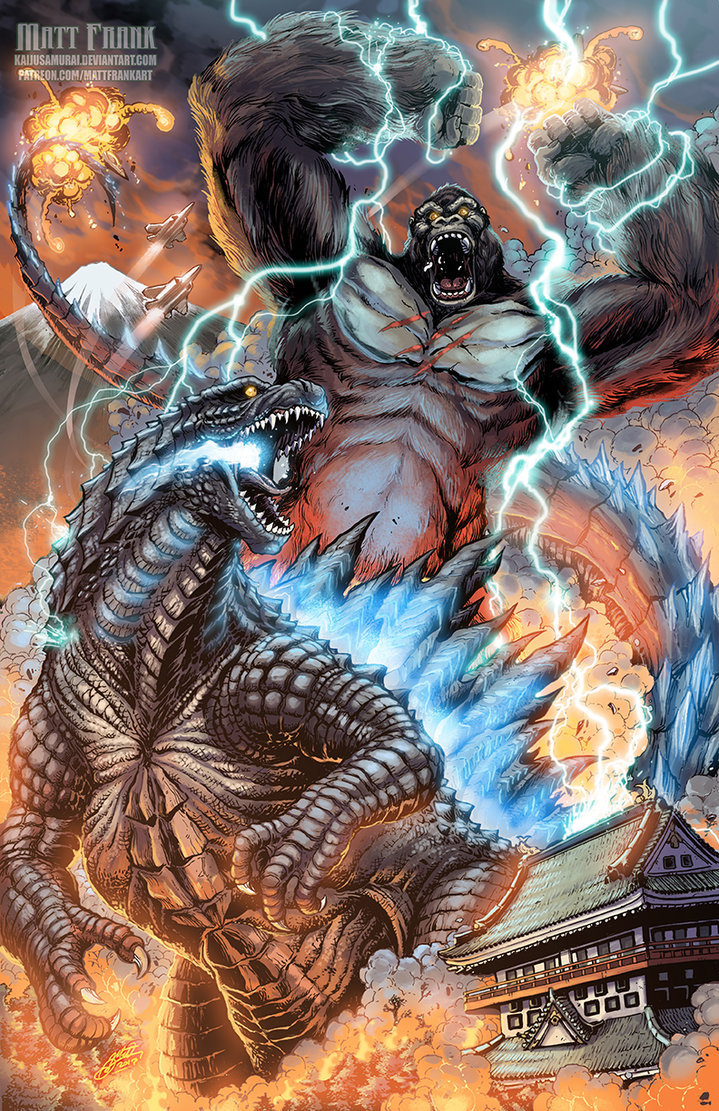 pixelated-nightmares:Kong vs Godzilla by KaijuSamurai 