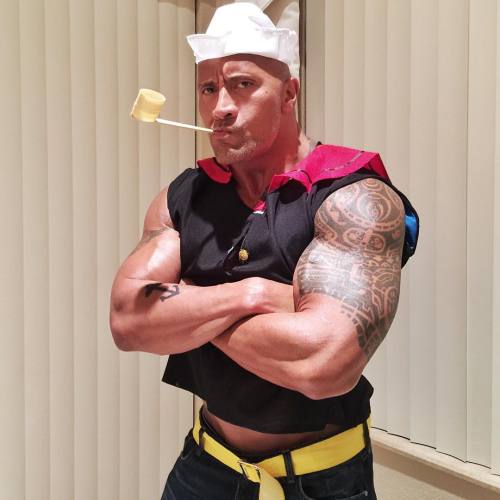 cosplaysleepeatplay:    Dwayne The Rock Johnson Was Popeye For Halloween  