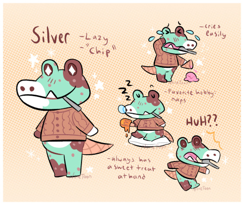 nonetoon: Here’s the result of the Build an Animal Crossing Villager polls on twitter! Meet Silver, 