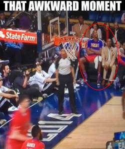 thenbamemes:  Here’s a look at Kobe Bryant and Dwight Howard’s AWKWARD bench moment! 