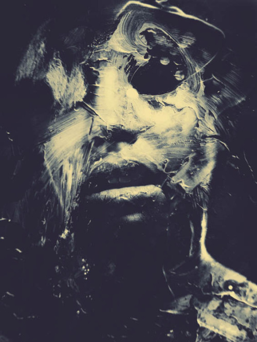 asylum-art:Michał Mozolewski’s Haunting Portraits of Paint-Veiled SubjectsCombining photograph