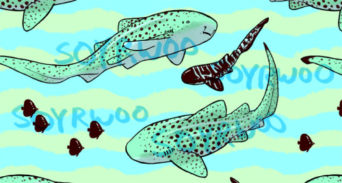 soyrwoo:New design! ✨ Mint chocolate chip zebra sharks! Shirts, stickers, phone cases, notebooks, et