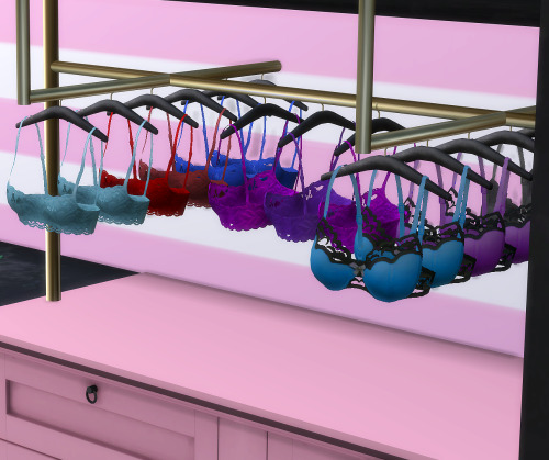 xplatinumxluxexsimsx:VICTORIA’S SECRET Deco Hanging Bras• Maxis Bras edited + converted into deco it