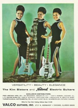 The Kim Sisters and National Electric Guitars