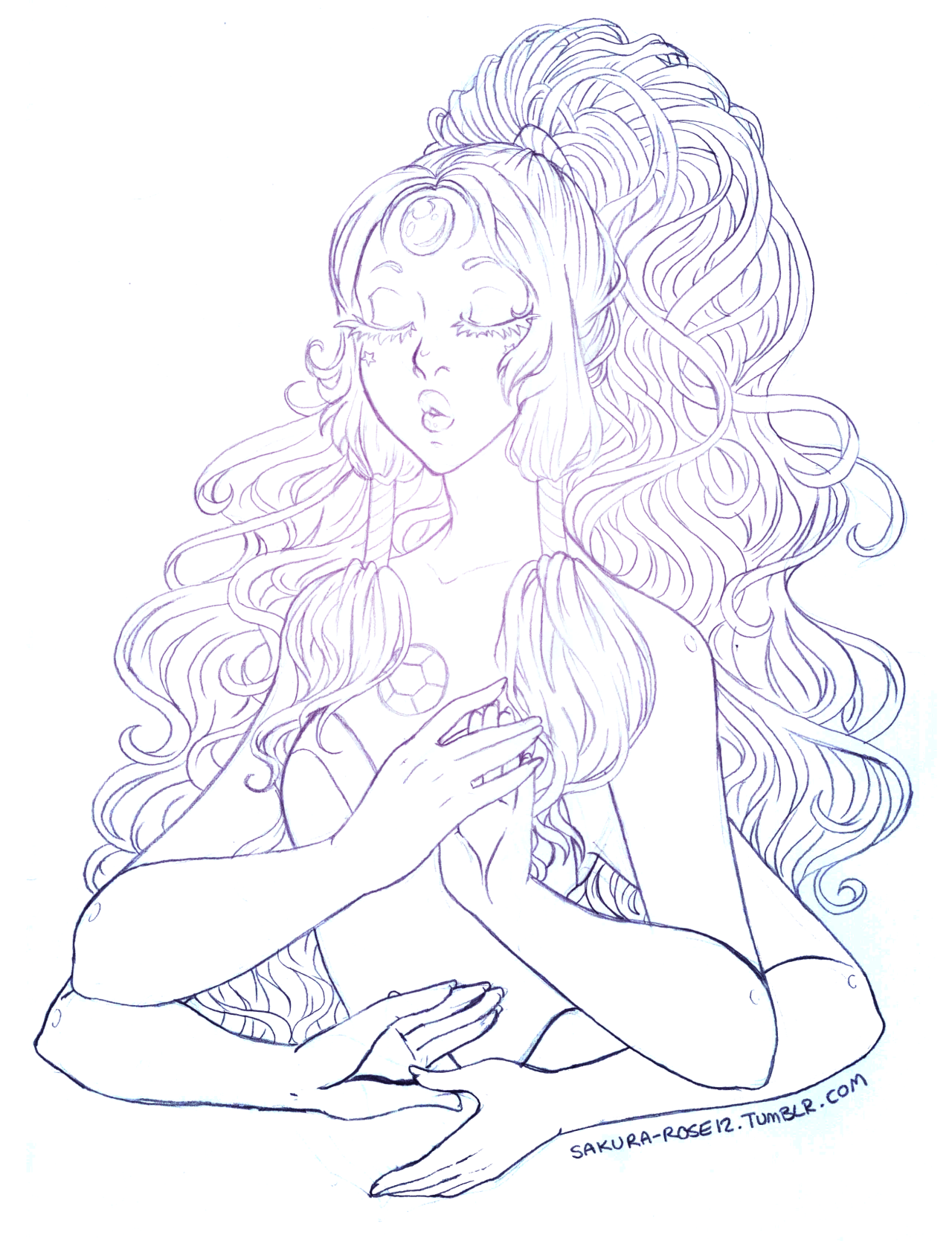 sakura-rose12:thought I’d scan and upload this before I ruined it with pen or colour.