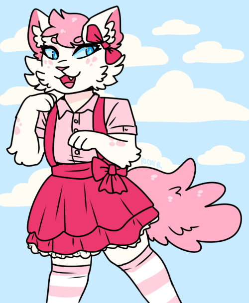 Doodle of a pink catted girl just for fun