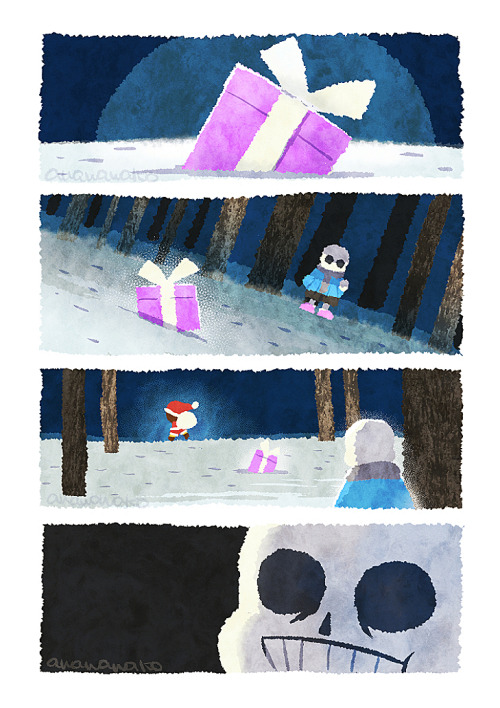 wawako-awa:Sans and Christmas gifts ½