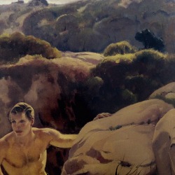 detail of Cape Ann. a 1934 painting by Leon