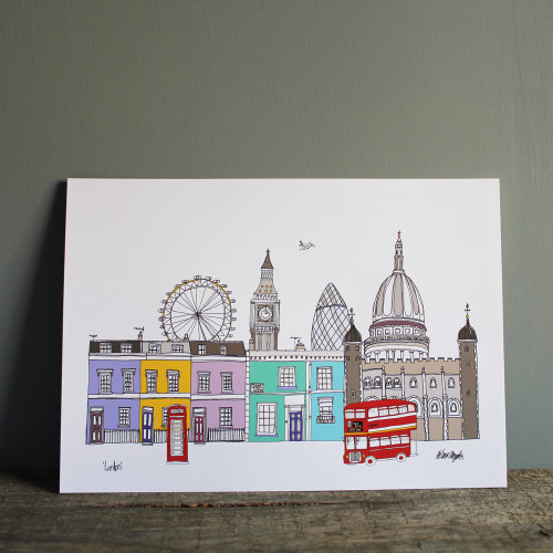 sosuperawesome:Cityscape cards, prints, tea towels and cushions by helenacarrington on Etsy(Pictured