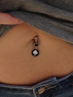 carolinablack-owned-housewife:  Once my wife wore this belly-button “spade&quot; charm out one night and it was such a big hit with all of the guys, she was much more agreeable to get the tattoo I had been trying to talk her into.Why would a white