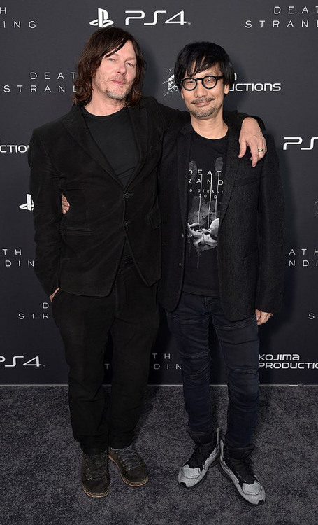 Norman Reedus and Hideo Kojima attend Fractured Worlds: The Art of DEATH STRANDING on November 05, 