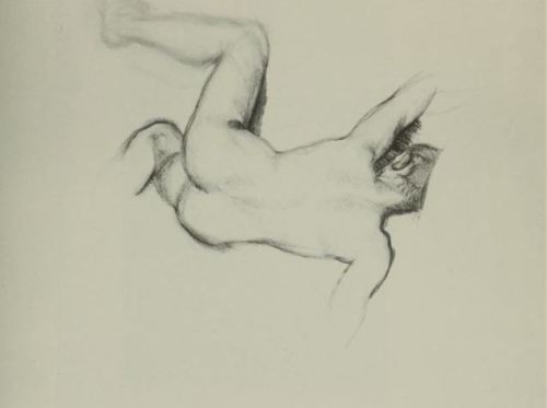 Naked man on a sofa,  1989  Charcoal on paper I find so inspiring the Drawi