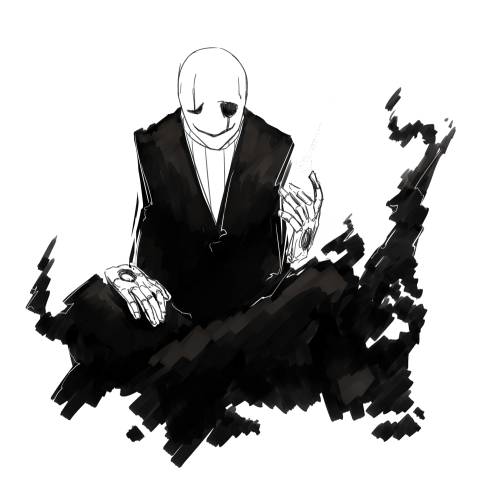 ecstaticasusual:*this is transparent*A quick doodle of Gaster. Then my computer died.