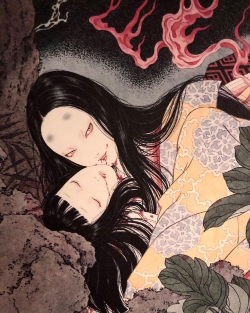 “Tamamo Sucking the Blood of a Girl” by Takato Yamamoto is printed in his new book JAPON