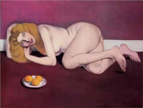 sickpage:Felix VallottonNude Blong Woman with Tangerines, 1913