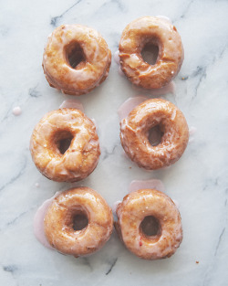 boozybakerr:  Strawberry Glazed Brown Butter Buttermilk Doughnuts