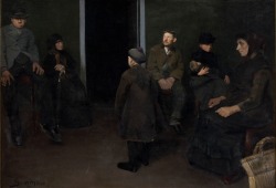 master-painters:  Harald Slott-Møller - Poor People in the Poor Doctor’s Waiting Room - 1888 