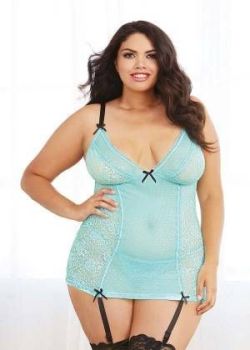 lingerie-plus:  Aqua Plus Size Chemise with