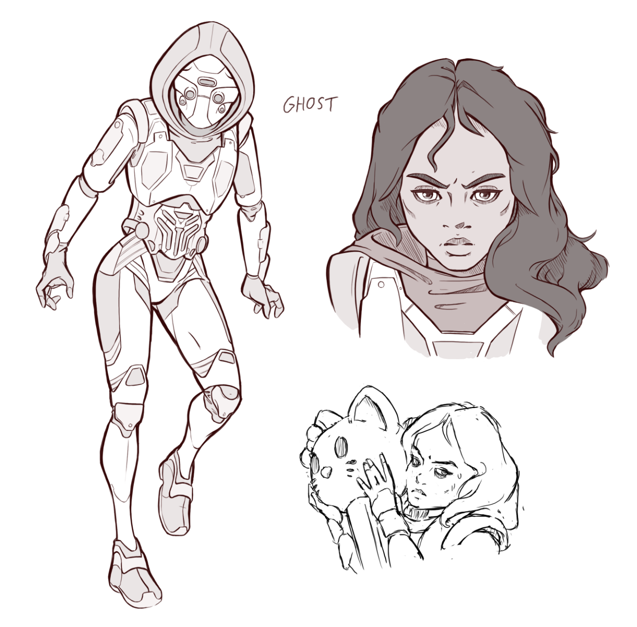 konjakonjak:“Ghost” had a real cool look to me, so I did some art of her 