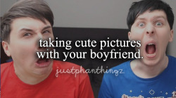 justphanthingz:  taking cute pictures with your boyfriend | just phan things