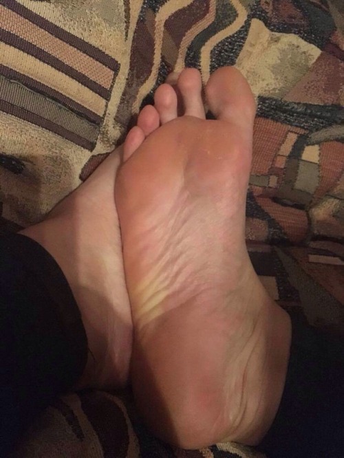 Ruby got barefoot and showed off her soles for me.