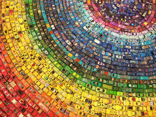    Rainbow Car Atlas made of 2,500 Toy Cars by David T. Waller 