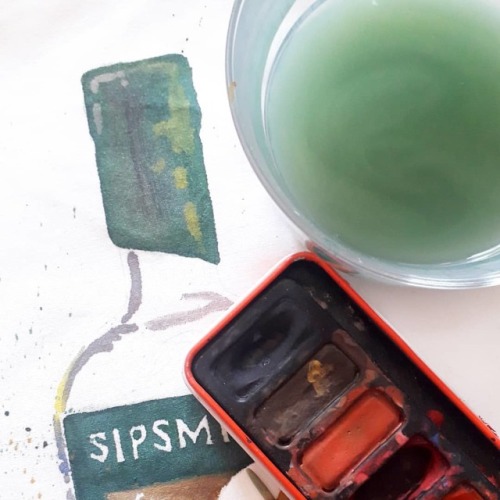 Now for the fun part&hellip; #paint #painting #watercolour #stitch #embroidery #gin #sipsmith #etsy 
