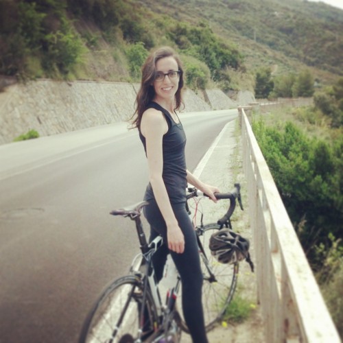 2-circles:  Taking a scenic view break. Cycling the Cilento Coast in Italy. Source