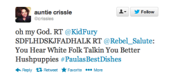 miseducationofapoet:  heroics:  panasonicyouth | trillaryclinton:  Some of the best of #PaulasBestDishes on twitter. oh my god we shall over crumb cake I AM DONE.   #DEAD  these are funny and all, but apparently the source for these racist comments