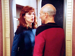 councelortroi:Favorite moments with Jean-Luc Picard(and Beverly Crusher) part 1: Acting intoxicated 