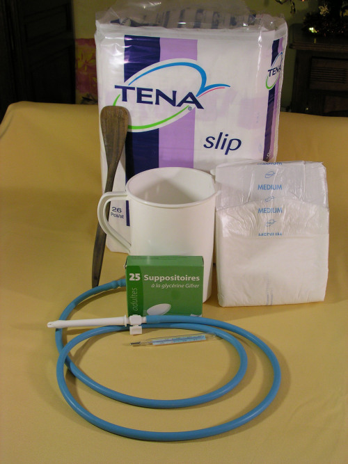 playfetish: Old goodies ! tena slip maxi first and second generation, suppositories, thermometer and