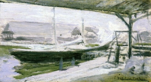 Under the Wharves, 1900, John Henry TwachtmanMedium: oil,panel