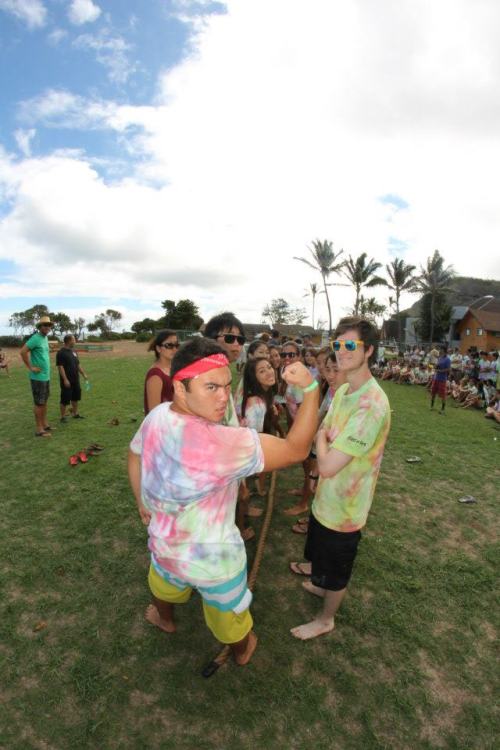 like eight months ago at senior camp everyone was all stoked to do the class tug'o'war and then there was me just sneeri