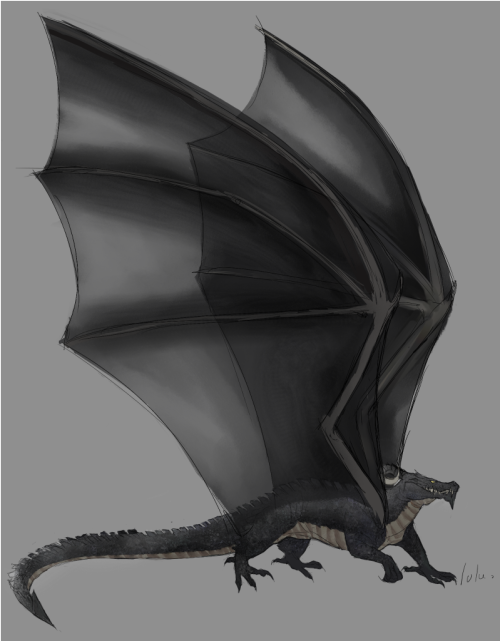 Black crocodile inspired dragon, plus a recently slain and reanimated version!