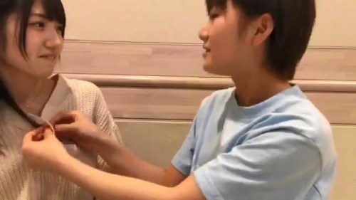 miroku-48: nagatsukinura119:   First pic:Yuuchan: E-eh, Naachan, what are you-Naachan: Your button needs fixing. Second pic:Yuuchan: I can do it by myself.Naachan: Shhh… let me do it. Third pic:Yuuchan: But, but…Naachan: I’m telling you it’s ok~