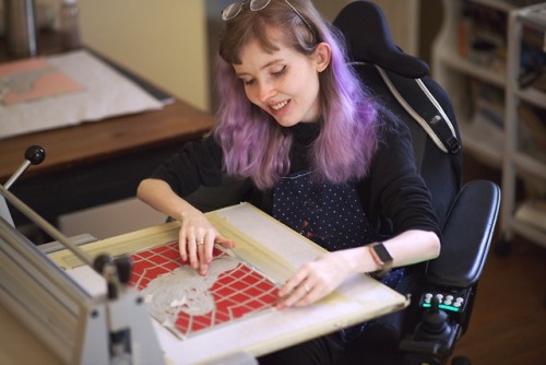 Me printing “A Day I Don’t Remember”Photographed by Erin Kye