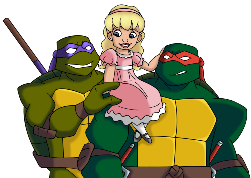 darthempress: Shadow Jones and her turtle uncles, Don and Raph! ^_^ Don:“You love your Uncle R