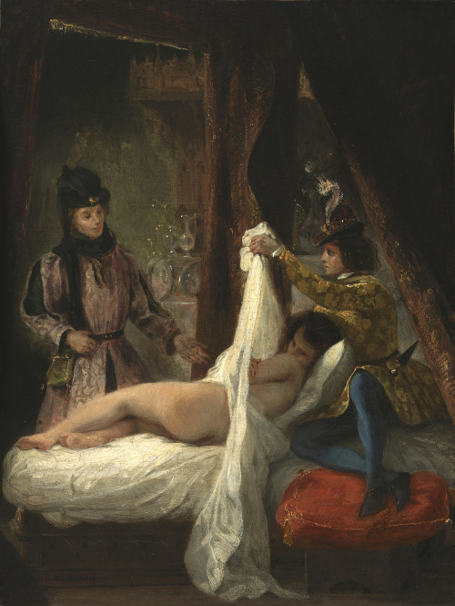 oncanvas:The Duke of Orleans Showing his Lover, Eugène Delacroix, circa 1825-26Oil on canvas35 x 25